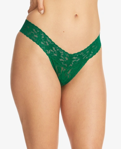 Shop Hanky Panky Signature Lace Women's 4911 Low Rise Thong In Green Envy