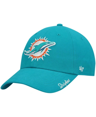 47 Brand Women's Aqua Miami Dolphins Miata Clean Up Primary Adjustable Hat In Aqua
