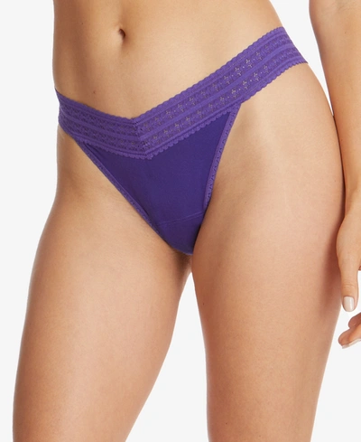 Shop Hanky Panky Women's One Size Dream Original Rise Thong Underwear In Electric Purple