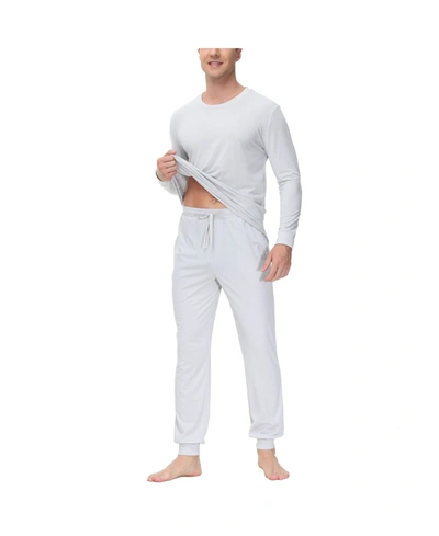 Shop Ink+ivy Men's Two-piece Crewneck Shirt And Jogger Pajama Set In Light Gray