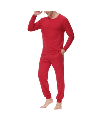 Shop Ink+ivy Men's Two-piece Crewneck Shirt And Jogger Pajama Set In Red