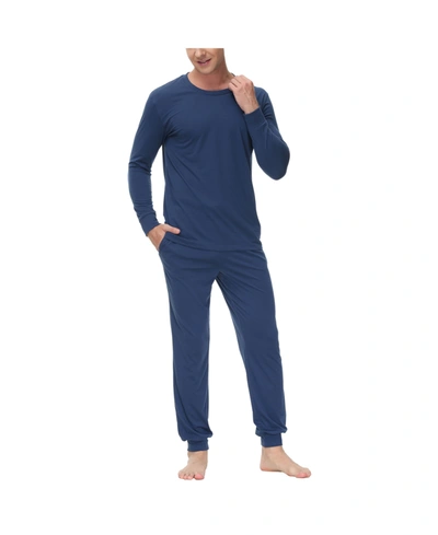 Shop Ink+ivy Men's Two-piece Crewneck Shirt And Jogger Pajama Set In Navy