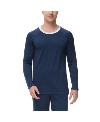 Shop Ink+ivy Men's Moisture-wicking Contrast Crewneck Lounge T-shirt In Blue
