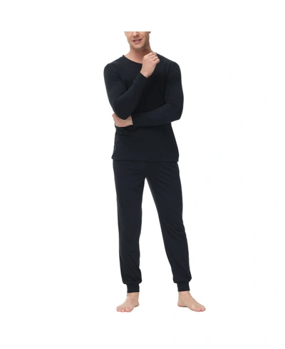 Shop Ink+ivy Men's Two-piece Crewneck Shirt And Jogger Pajama Set In Black