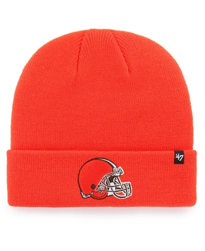 Shop 47 Brand Men's Orange Cleveland Browns Primary Basic Cuffed Knit Hat