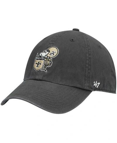 47 Brand Men's Charcoal New Orleans Saints Clean Up Legacy Adjustable Hat In Charcoal