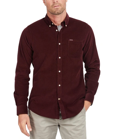 Shop Barbour Men's Ramsey Tailored-fit Corduroy Shirt In Winter Red