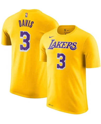 Shop Nike Men's Anthony Davis Yellow Los Angeles Lakers 2019,2020 Name & Number Performance T-shirt