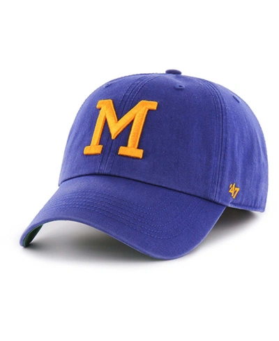 Shop 47 Brand Men's Royal Milwaukee Brewers Cooperstown Collection Franchise Logo Fitted Hat
