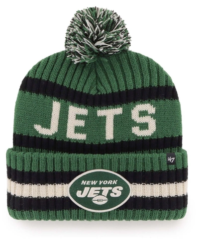 47 Brand Men's Green New York Jets Bering Cuff Pom Knit Hat In Green
