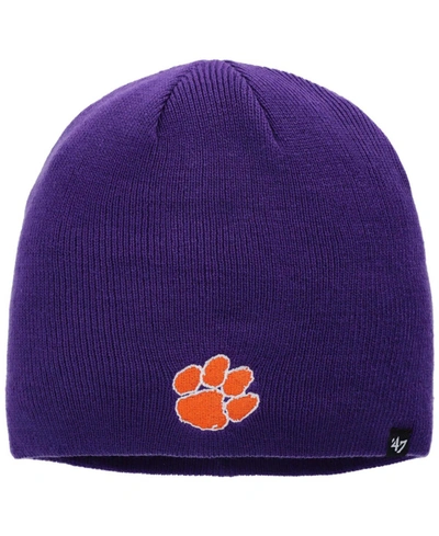 Shop 47 Brand Men's Purple Clemson Tigers Logo Knit Beanie