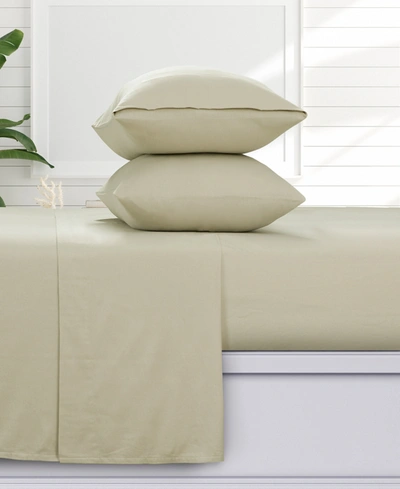 Azores Home Flannel Extra Deep Pocket 4 Piece Sheet Set, California King In Natural