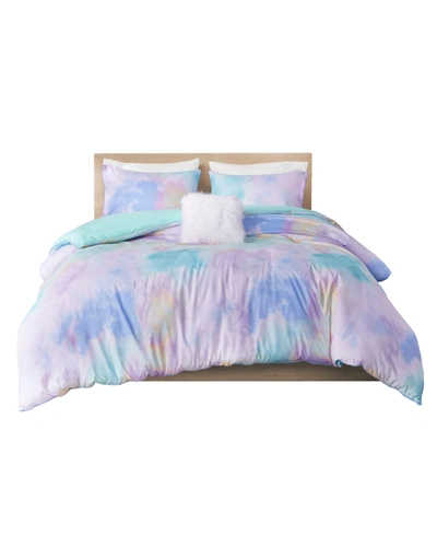 Intelligent Design Cassiopeia Watercolor Tie Dye 4-pc. Duvet Cover Set, King/california King In Aqua