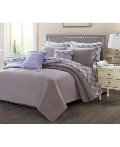 Shop Harper Lane Solid 9 Piece Bed In A Bag Set, Queen Bedding In Charcoal