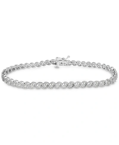 Macy's Diamond Tennis Bracelet (1 Ct. T.w.) In 10k White Gold In White Gold