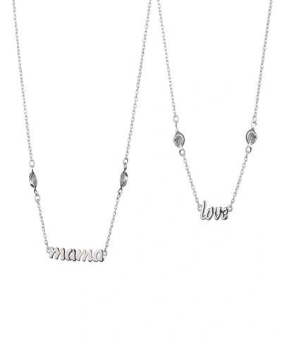 Shop Fao Schwarz Fine Silver Plated Love And Mama Necklace Set, 2 Piece