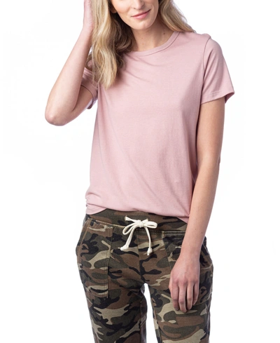 Shop Alternative Apparel Women's Modal Tri-blend Crew T-shirt In Rose Quartz