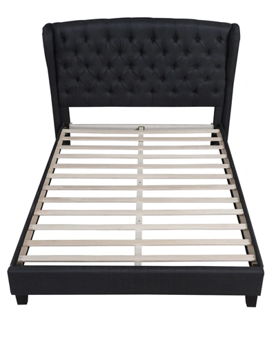 Shop Best Master Furniture Frances Upholstered Linen Blend Platform Bed, Queen In Black