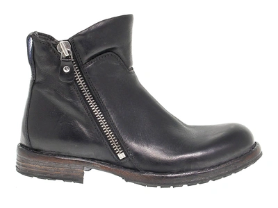 Shop Moma Women's  Black Leather Ankle Boots