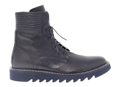 Shop Cesare Paciotti Men's  Blue Leather Ankle Boots