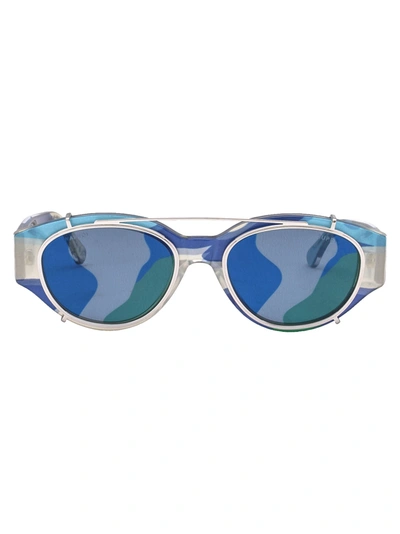 Shop Super By Retrofuture Men's  Blue Acetate Sunglasses