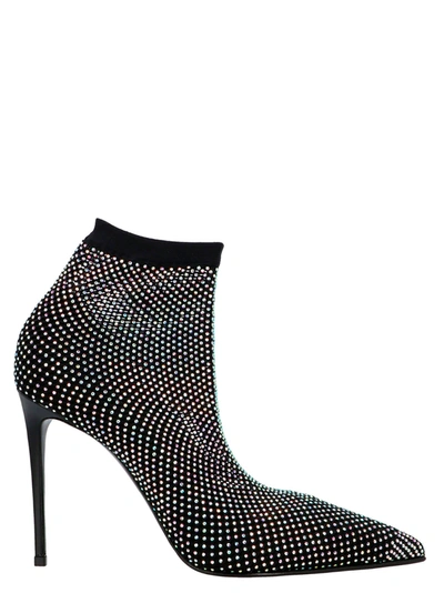 Shop Le Silla Women's  Black Glitter Ankle Boots