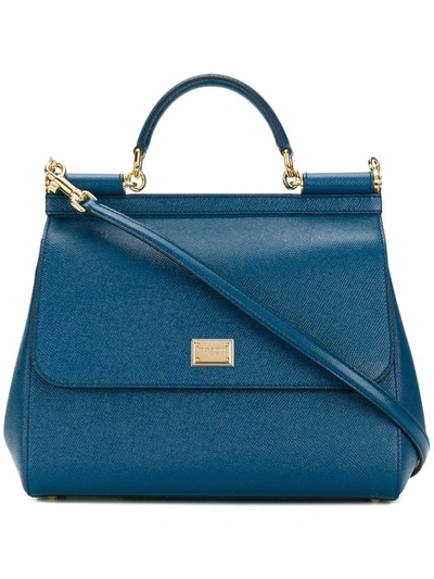 Shop Dolce E Gabbana Women's  Blue Leather Handbag