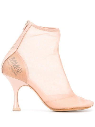 Shop Maison Margiela Women's  Pink Fabric Ankle Boots