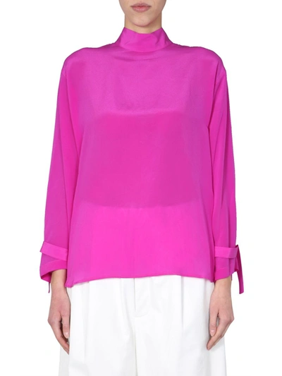 Shop Jejia Women's  Fuchsia Silk Blouse