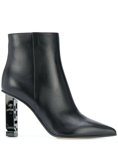 Shop Sergio Rossi Women's  Black Leather Ankle Boots