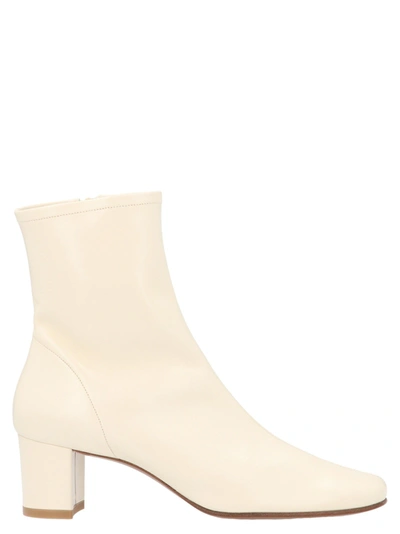 Shop By Far Women's  White Leather Ankle Boots