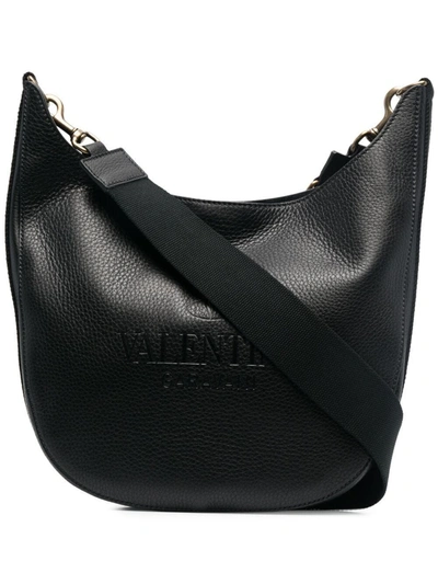 Shop Valentino Men's  Black Leather Messenger Bag