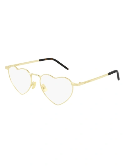 Shop Saint Laurent Saint L Au Rent Women's  Gold Metal Glasses
