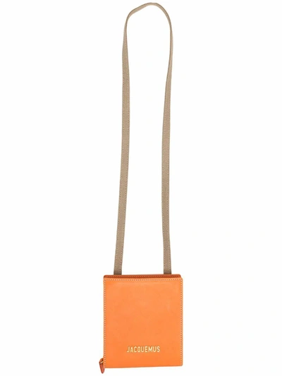 Shop Jacquemus Men's  Orange Leather Messenger Bag