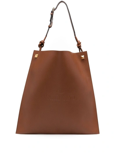 Shop Valentino Men's  Brown Leather Handbag