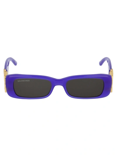 Shop Balenciaga Women's  Purple Acetate Sunglasses