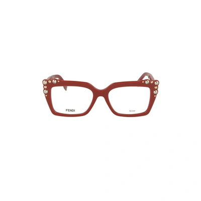Shop Fendi Women's  Red Metal Glasses