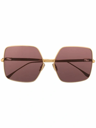 Shop Fendi Women's  Burgundy Metal Sunglasses