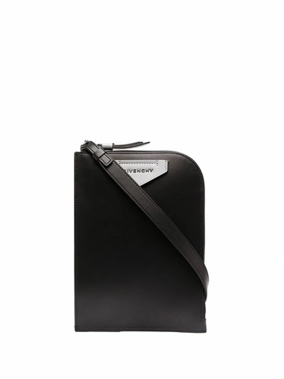 Shop Givenchy Men's  Black Leather Messenger Bag