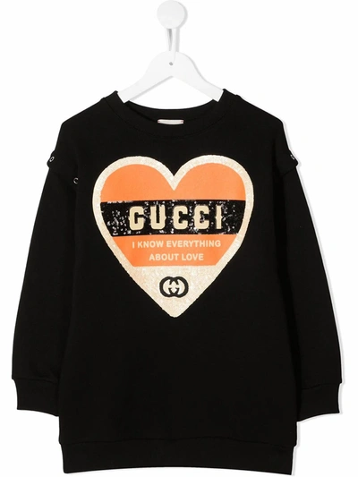 Shop Gucci Girls  Black Cotton Sweatshirt