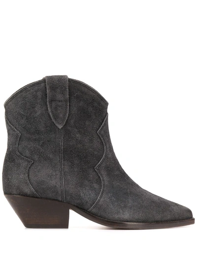 Shop Isabel Marant Women's  Grey Suede Ankle Boots