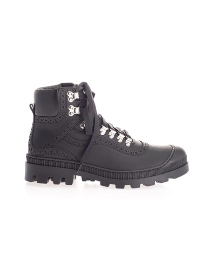 Shop Loewe Men's  Black Leather Ankle Boots