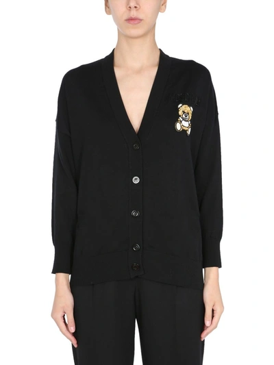 Shop Moschino Women's  Black Other Materials Cardigan