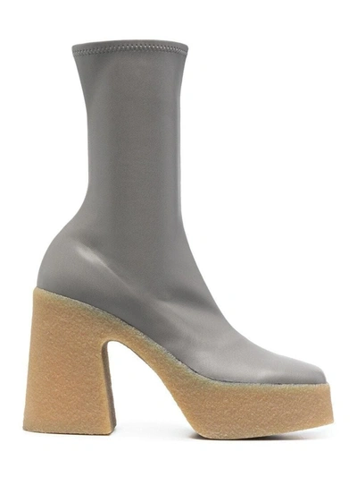 Shop Stella Mccartney Women's  Grey Polyester Ankle Boots