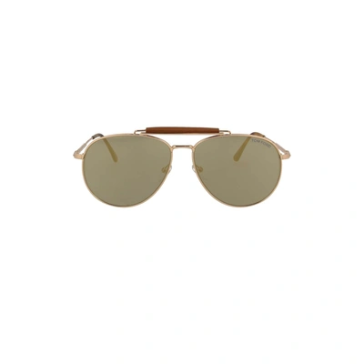 Shop Tom Ford Men's  Gold Metal Sunglasses