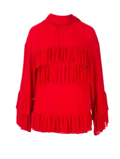 Shop Valentino Women's  Red Silk Blouse