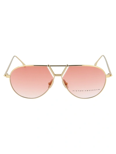 Shop Victoria Beckham Women's  Gold Metal Sunglasses