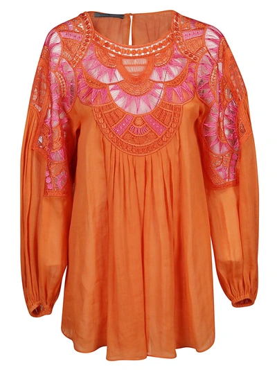 Shop Alberta Ferretti Women's  Orange Polyester Blouse