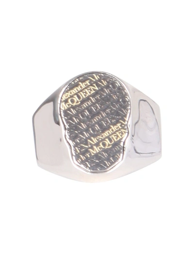 Shop Alexander Mcqueen Men's  Silver Other Materials Ring