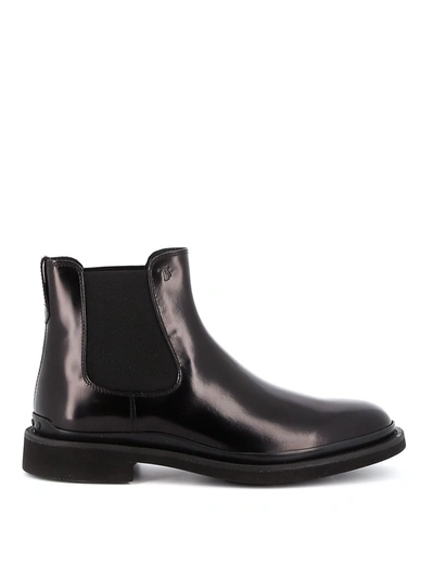 Shop Tod's Men's  Black Leather Ankle Boots